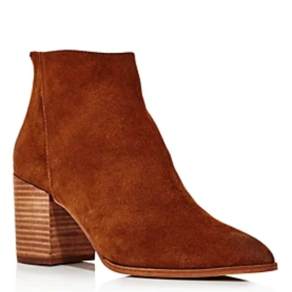 Aqua Womens Dante SUEDE Pointed Toe Ankle Boota Brown Size 9.5 Women New In Box